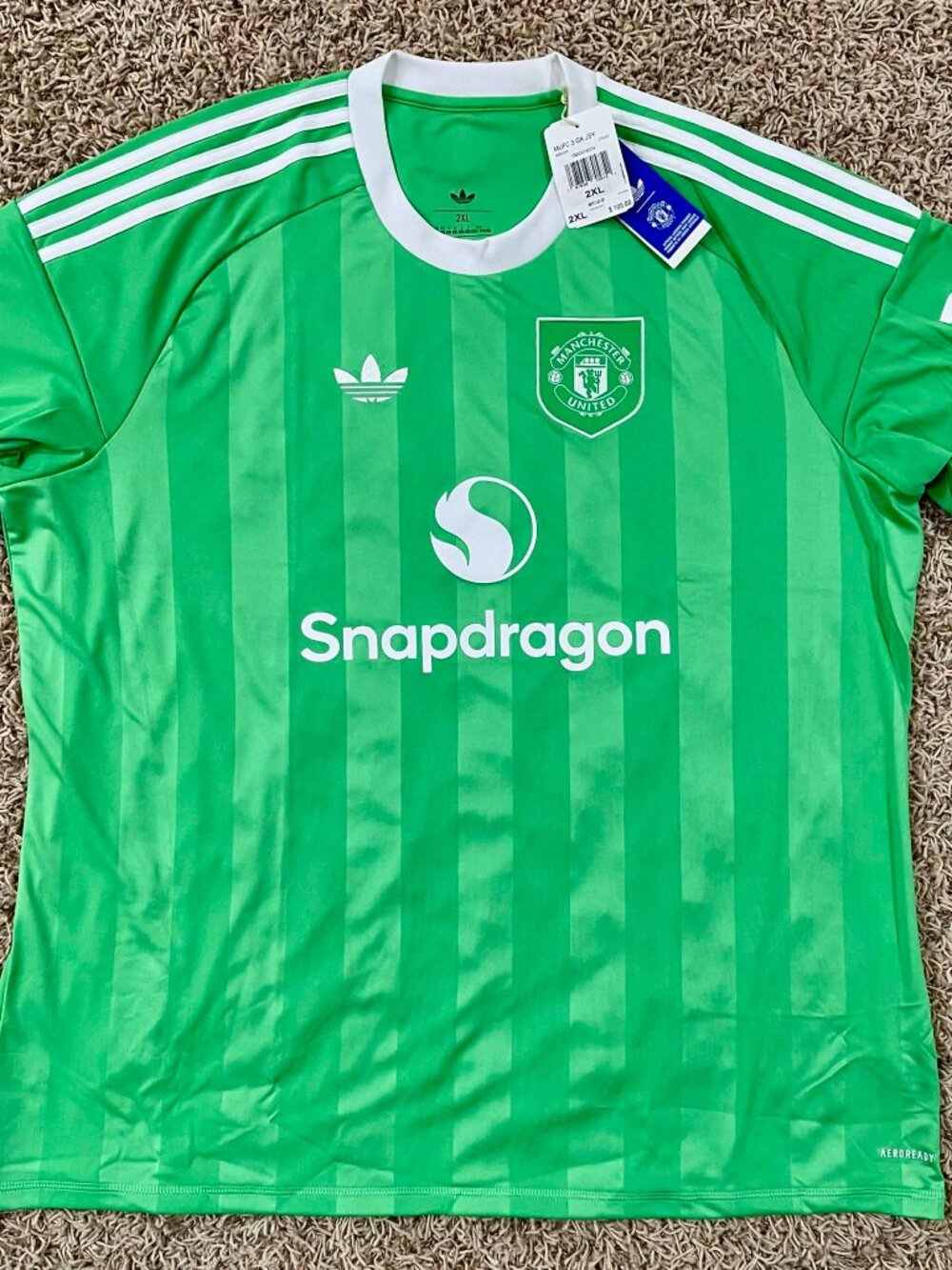 Adidas Manchester United 25/26 Third Goalkeeper Jersey Green JP3055, Men’s 2XL